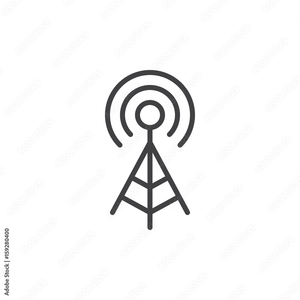 WIFI signal antenna line icon, outline vector sign, linear style pictogram isolated on white. Symbol, logo illustration. Editable stroke. Pixel perfect WIFI signal antenna line icon, outline vector sign, linear style pictogram isolated on white. Symbol, logo illustration. Editable stroke. Pixel perfect