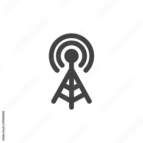 WIFI signal antenna icon vector, filled flat sign, solid pictogram isolated on white. Symbol, logo illustration. Pixel perfect