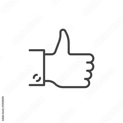 Hand gesture thumbs up line icon, outline vector sign, linear style pictogram isolated on white. Symbol, logo illustration. Editable stroke. Pixel perfect