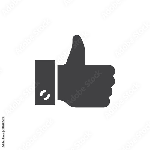 Hand gesture thumbs up icon vector, filled flat sign, solid pictogram isolated on white. Symbol, logo illustration. Pixel perfect