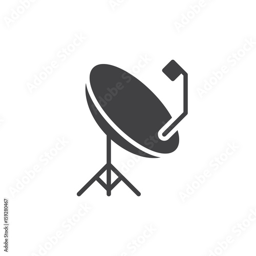 Parabolic satellite antenna icon vector, filled flat sign, solid pictogram isolated on white. Symbol, logo illustration. Pixel perfect