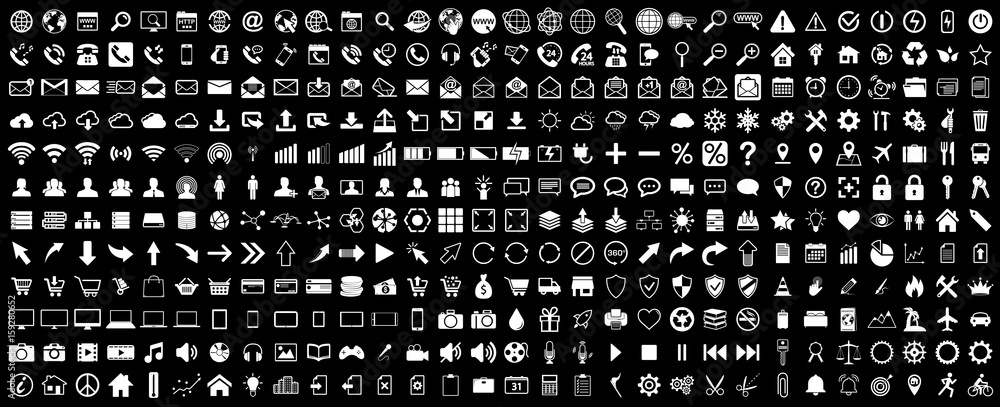 White web icons set