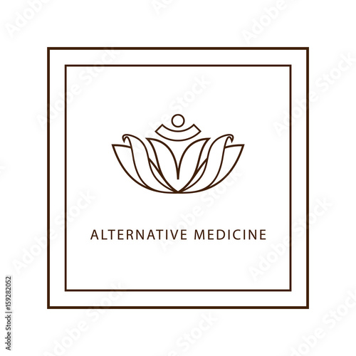 Alternative Medicine logo. Modern linear style. 