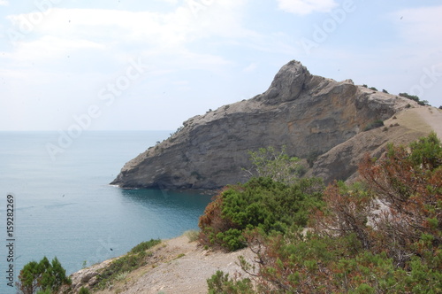 Dolphin Mountain on the Black Sea coast. The south-eastern coast of the Crimea. The Black Sea