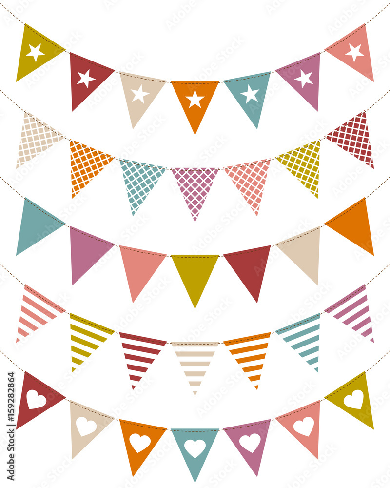 Set Seamless Festoons Curve Pattern Retro Colour Set Seamless Festoons Curve Pattern Retro Colour