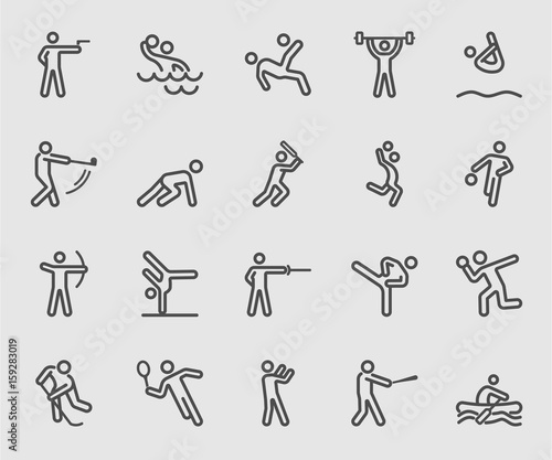 Sports action 2 line icon
