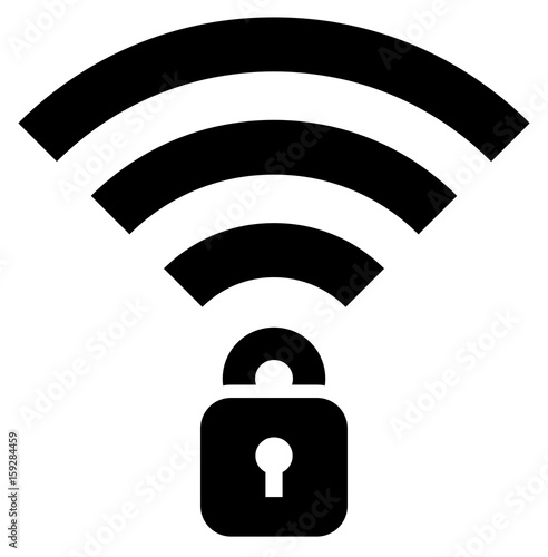 Wi-Fi Safety Lock Black Icon