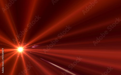 Abstract lens flare speed light on space