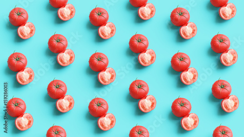 Pomodori rossi su parete, pattern, freschezza estate photo