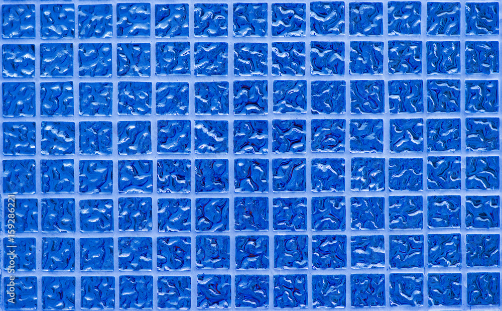 Fototapeta premium Blue tile wall of high resolution real photo or brick seamless and texture of interior background.