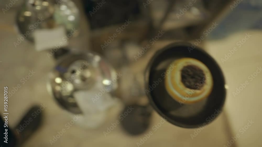 Hookahs for guests close-up. View from above Hookahs for guests close-up. View from above