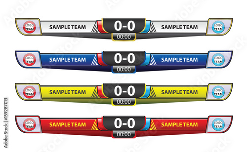 Template scoreboard design elements for sport