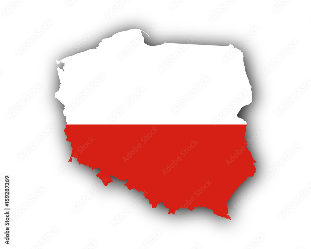 Fototapeta Mapa i flaga Polski