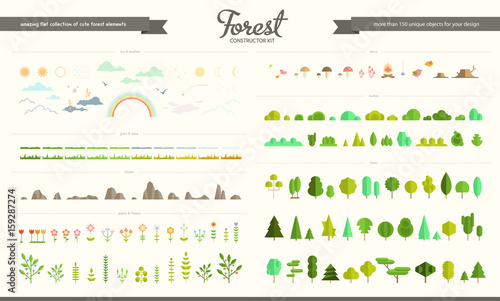 Set of flat vector forest elements