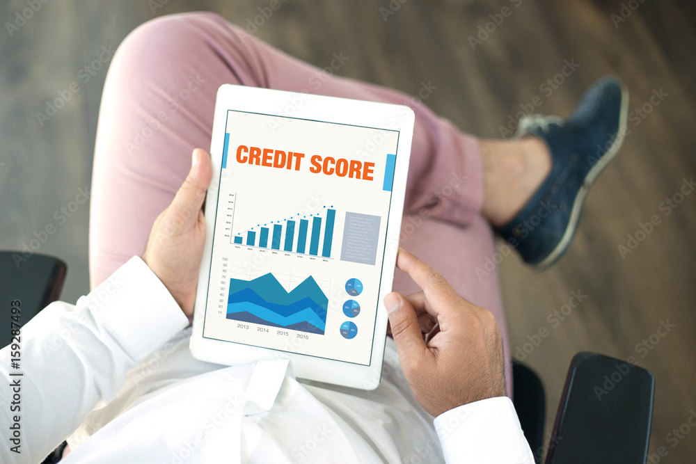 Business Charts and Graphs on screen with CREDIT SCORE title Business Charts and Graphs on screen with CREDIT SCORE title