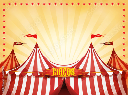 Big Top Circus Background With Banner