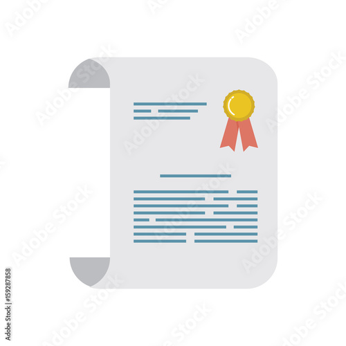 Graduating diploma, vector icon