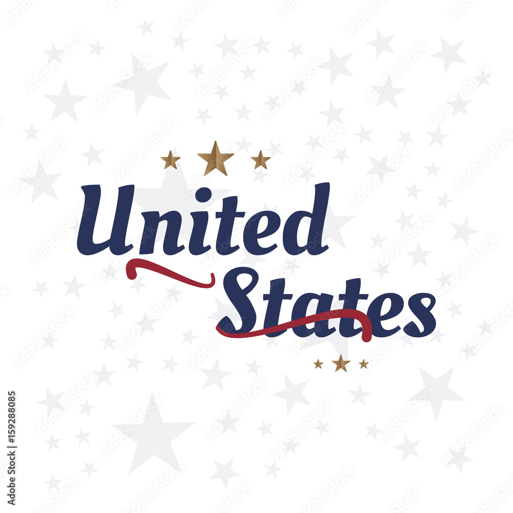 USA lettering. Label badge flat vector illustration EPS10
