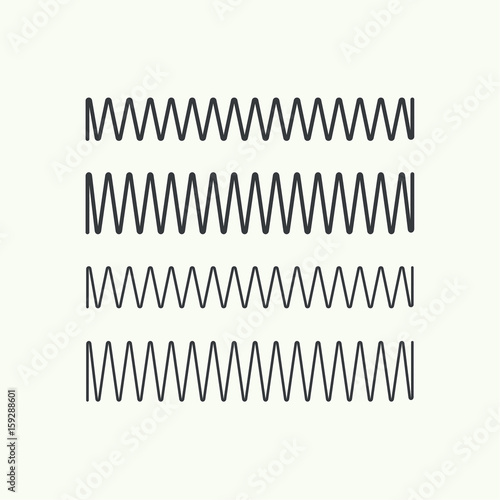 Set coil spring vector icon. Induction spiral electrical symbol. 