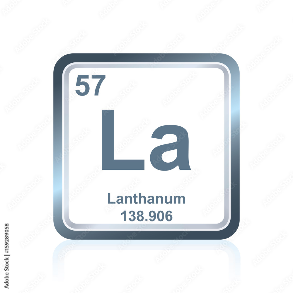 Chemical element lanthanum from the Periodic Table Chemical element lanthanum from the Periodic Table
