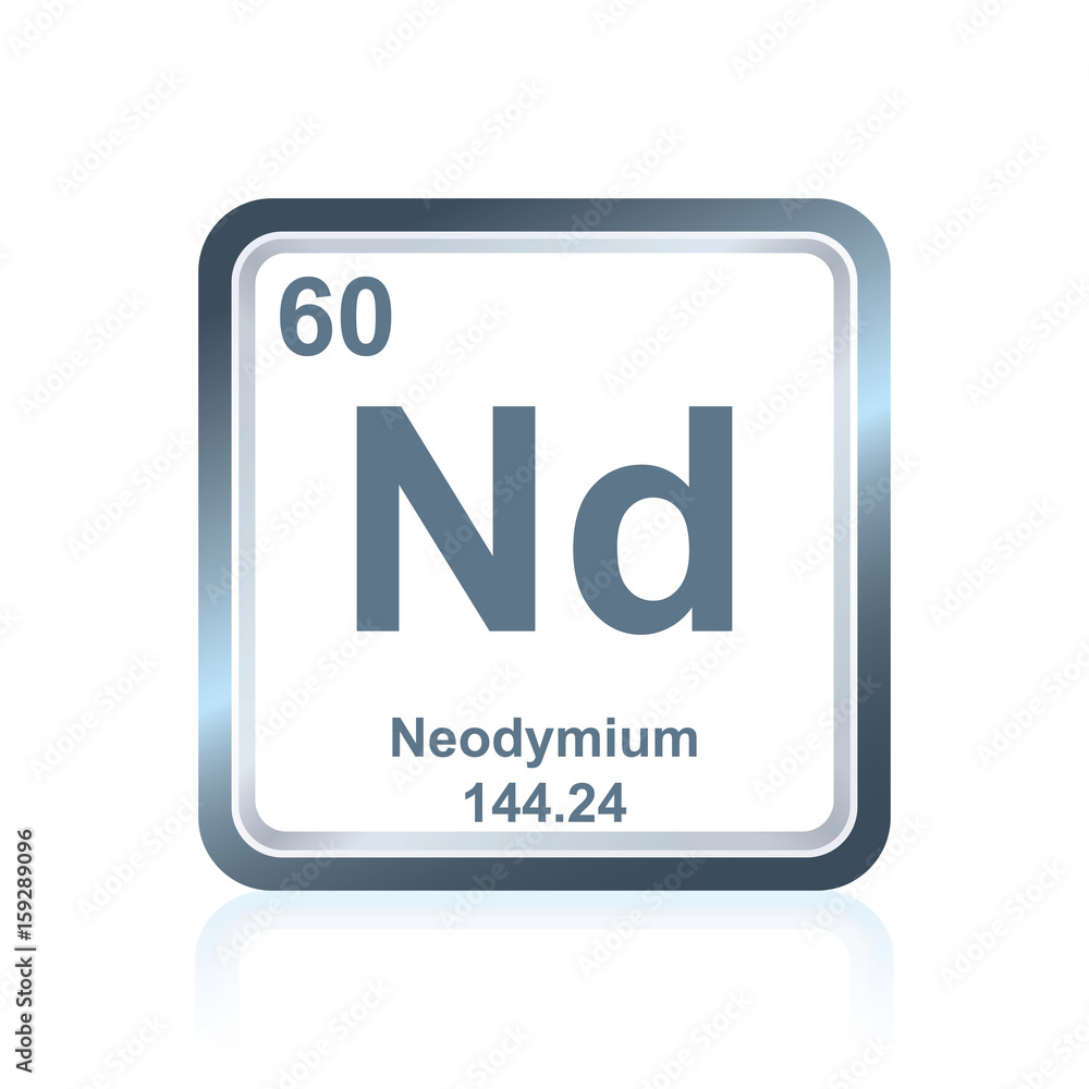 Chemical element neodymium from the Periodic Table Chemical element neodymium from the Periodic Table