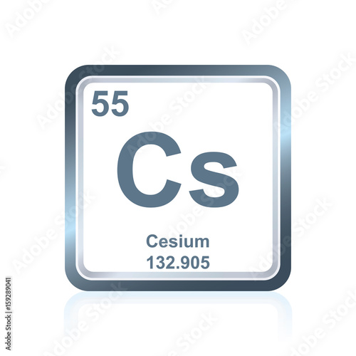 Chemical element cesium from the Periodic Table photo