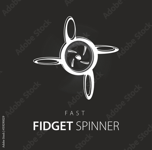 Fast Fidget Spinner logo illustration hand drawn