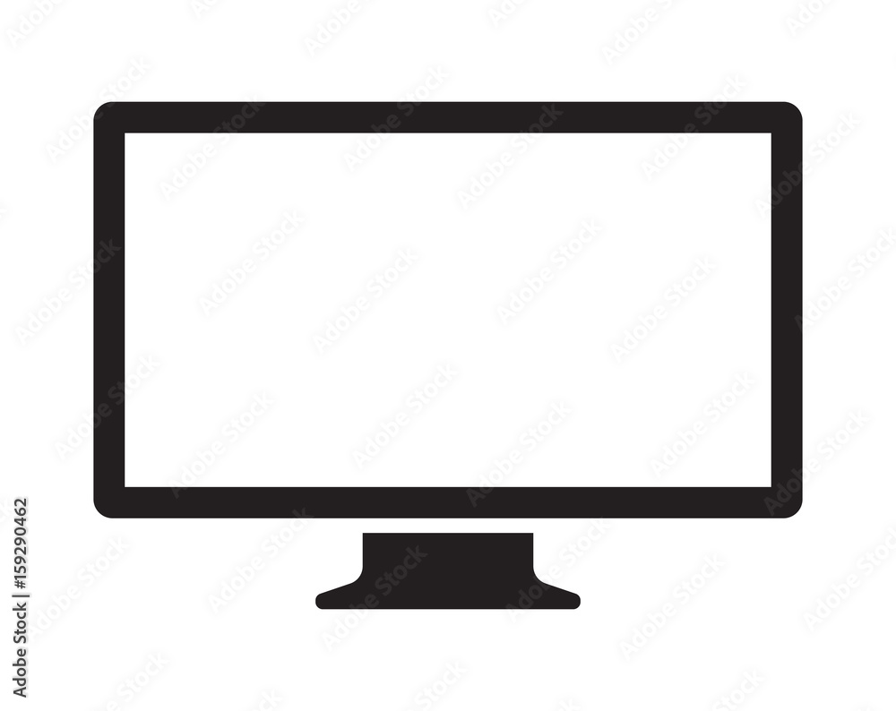 Computer monitor, display isolated vector icon Computer monitor, display isolated vector icon