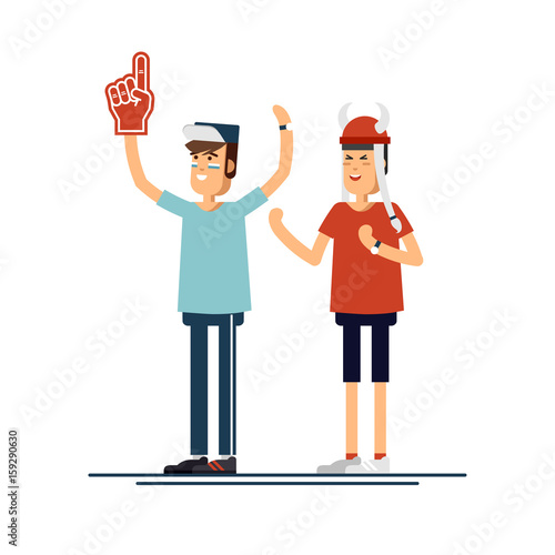 composition people with flags make up vector illustration