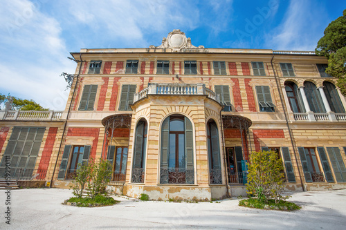 GENOA (GENOVA), ITALY, MAY 31, 2017 - Villa Saluzzo Serra in Genoa Nervi, inside Genoa Nervi Groppallo Park, Italy.