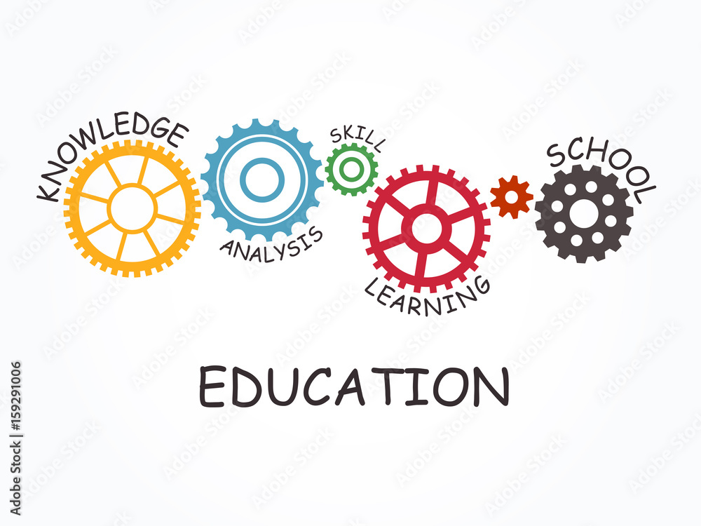 Education with gear concept. Vector illustration. Education with gear concept. Vector illustration.