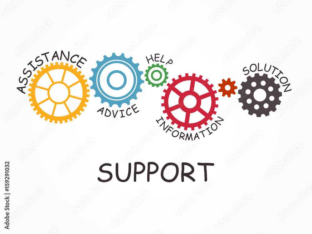 Support with gear concept. Vector illustration. Support with gear concept. Vector illustration.