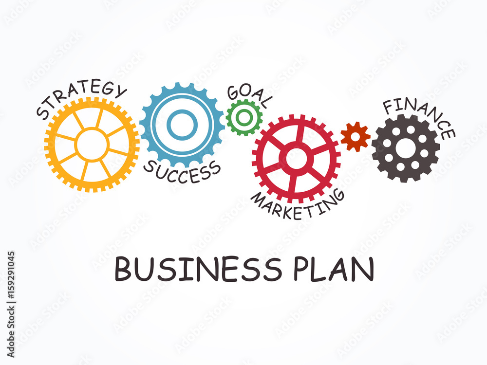 Business Plan with gear concept. Vector illustration. Business Plan with gear concept. Vector illustration.