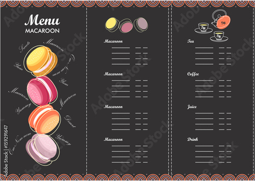 Menu design template dessert
