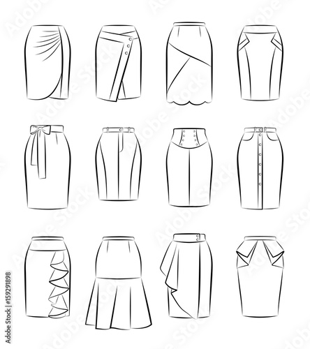 Collection of women skirts