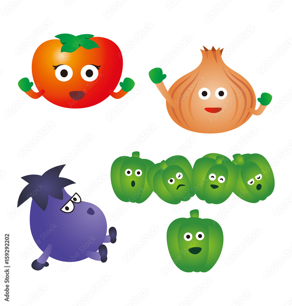 野菜キャラクター ヘルシーキャラクター Stock イラスト Adobe Stock
