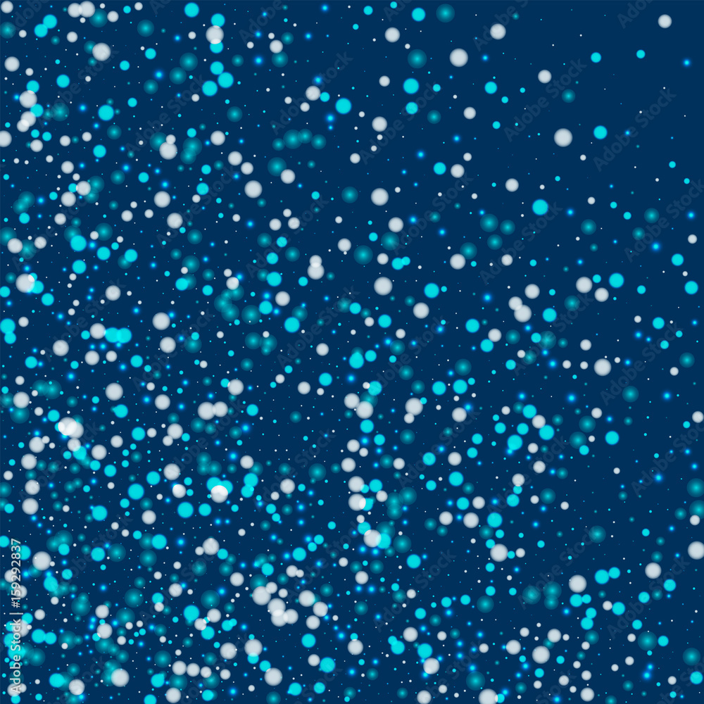 Beautiful falling snow. Abstract mess with beautiful falling snow on deep blue background. Vector illustration. Beautiful falling snow. Abstract mess with beautiful falling snow on deep blue background. Vector illustration.