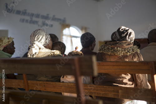 African church in Angola, with natural light from the windows photo