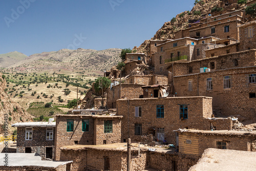 Palangan - old stony village in Kurdistan, Iran. photo