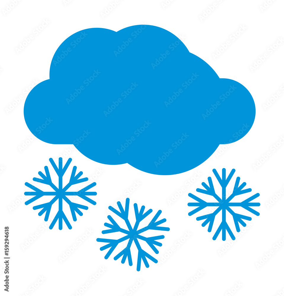 cloud snowflakes weather vector icon
