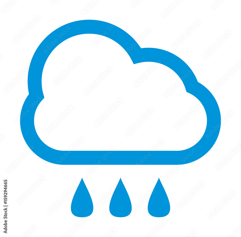 cloud with rain weather vector icon cloud with rain weather vector icon