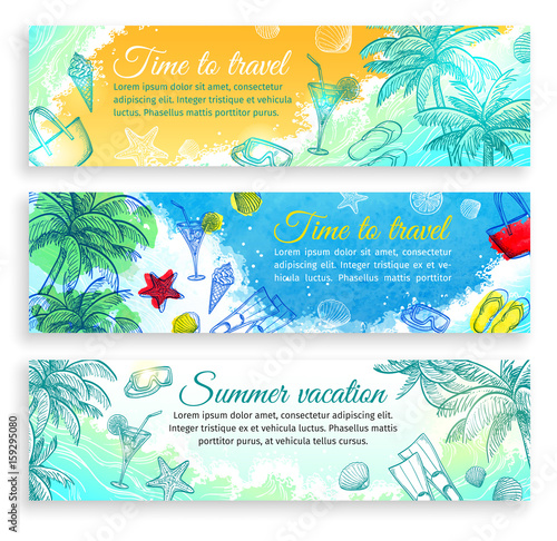 Summer banner templates