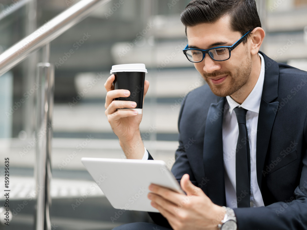 Portrait of handsome businessman outdoor Portrait of handsome businessman outdoor