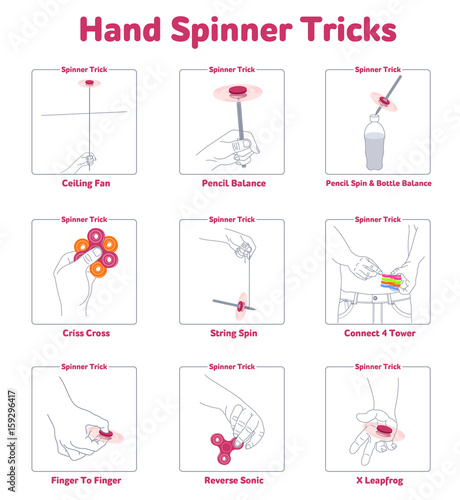 Hand spinner trick vector illustration