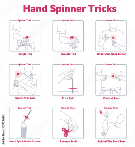 Hand spinner trick vector illustration