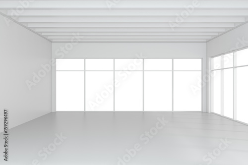 Empty white room interior office. 3d rendering. © mirexon
