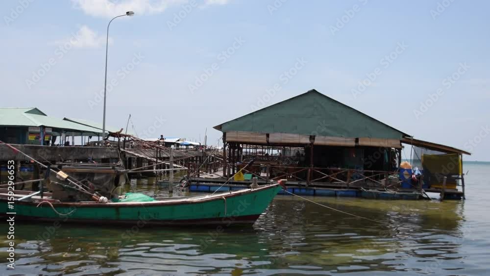 Fishing Boat and floating small restaurant in, Phu Quoc island, Viet Nam. Fishing Boat and floating small restaurant in, Phu Quoc island, Viet Nam.