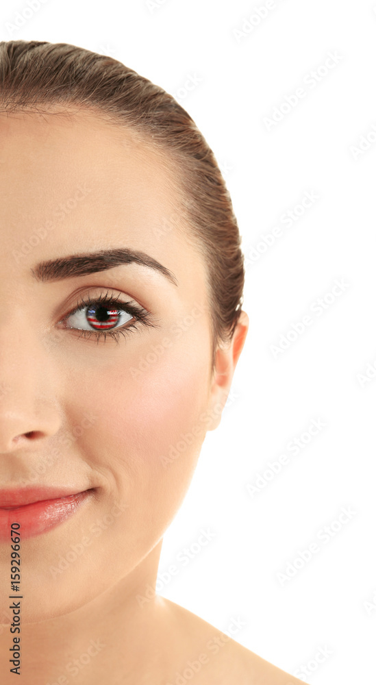Portrait of beautiful woman on white background Portrait of beautiful woman on white background