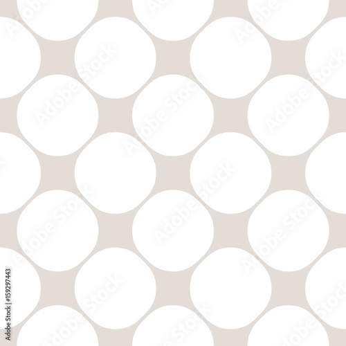 Circles seamless pattern  simple vector geometric texture in soft pastel colors  white   beige. Illustration of perforated surface  mesh. Subtle repeat background. Design element for prints  decor