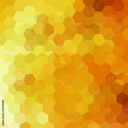 Abstract background consisting of yellow, orange hexagons. Geometric design for business presentations or web template banner flyer. Vector illustration